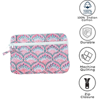 Housse d'ordinateur portable personnalisable de luxe, imprimée à la main à Jaipur, rembourrée, matelassée, en coton doux, durable, portable, avec fermeture éclair