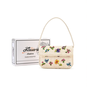 Indian Traditional Luxury Handbag Multicolor Crystal Glass <b>Beaded</b> Durable Artisan Craft Premium Baguette Fashion Accessories - Product Image 2