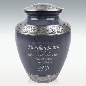 Urne funéraire funéraire adulte en aluminium rouge personnalisée de haute qualité fournitures d'urne en métal en gros de Style américain - Product Image 4