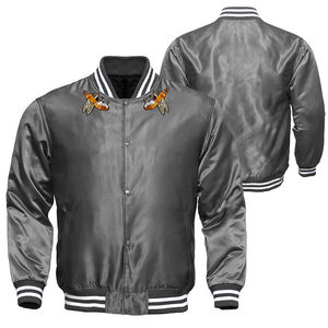 <b>Mens</b> Glossy Satin Bomber <b>Jacket</b> <b>Lightweight</b> Casual Streetwear Button Front Ribbed Cuff Soft Shine Fashion Outerwear - Product Image 4
