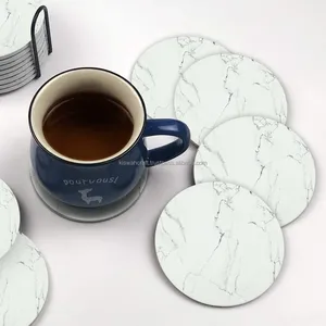 Sous-verres en marbre absorbants de haute qualité, style classique poli, design moderne, couleur personnalisée, protège le plateau de table, maison - Product Image 2