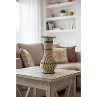 Vase décoratif artisanal en fibres naturelles Orissa, écologique et élégant, pour le marché des SSD