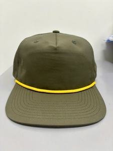 High Quality Custom Sports Hat 5 Panel Snapback <b>Waterproof</b> Lightweight Nylon <b>Cap</b> with Laser Cut Perforated Mesh Back Outdoor Hat - Product Image 1