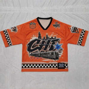Camiseta Deportiva Retro Personalizada de Secado Rápido con Cuello en V, Estampada, Estilo Oversize, para Hombre, Camiseta de Baloncesto, Fútbol, Malla Transpirable - Product Image 1