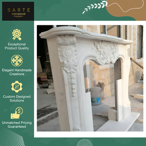 Suministro al por Mayor de Chimeneas de Mármol de Alta Calidad, Hechas a Mano, Ecológicas, con Revestimiento de Piedra, para Montar en la Pared, para Interiores - Product Image 3