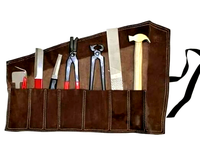 Kit d'outils de fermeur professionnel réutilisable TM STAR, écologique et durable, pour le soin des sabots de chevaux et de bétail, outils en acier inoxydable, cuir