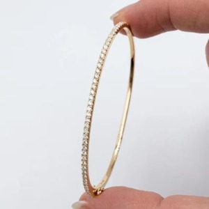 Premium Quality Handmade Moissanite Bangles 925 Silver Designer <b>Bracelet</b> for Bridal Jewelry Collection Available For Sale - Product Image 4
