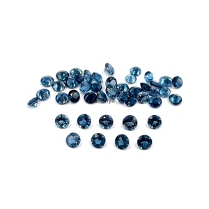 Topacio Azul de Londres Natural, Corte Redondo, Piedras Sueltas de 4mm, Facetadas y Calibradas, Venta al Por Mayor para Joyería - Product Image 1
