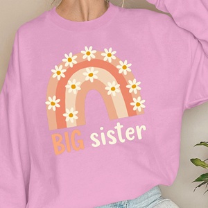 Sudaderas estampadas para mujer con margaritas arcoíris estilo de punto informal BIG Sister - Product Image 3