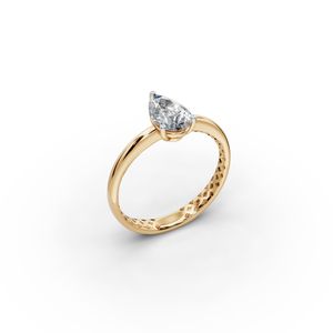 Bague en or avec diamant taille poire 1 TCW - Product Image 4