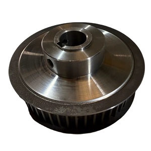 Poulie HTD 8M à couple élevé 58T, poulie HTD 8M GT2, poulie 8MHTD, largeur de courroie personnalisée, alésage personnalisé, alésage des dents personnalisé, moyeu à clavette, bride - Product Image 1