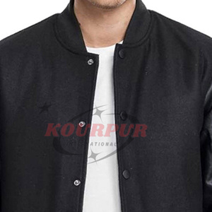 Nouvelle arrivée : veste varsity pour homme avec manches en cuir et poches, fortement recommandée, à prix raisonnable - Product Image 6