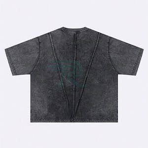 Camisetas de Algodón/Fibra de Bambú para Hombre, Corte Holgado, Manga Corta, Cuello Redondo, Tejido Teñido, Ecológicas, Deportivas, Casuales, para Gimnasio, Venta al Por Mayor - Product Image 2