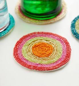Zodiac <b>Seed</b> Beaded Glass Eco-Friendly Handmade Contemporary Customizable Coaster Set for Dining Coffee Tables Embroidery <b>Mats</b> - Product Image 6