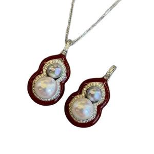 Collar de Perlas de Agua Dulce AK Call Sky Realm, Color Azul Crema Claro, 3-4 mm, Hermosos Colgantes y Dijes de Moda - Product Image 5