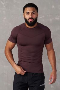Camiseta de Compresión de Manga Larga Roja para Hombre, Corte Ajustado, Secado Rápido, Deportiva, Cuello Redondo, Tejido de Poliéster - Product Image 5