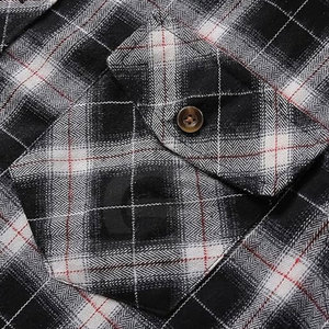 Camisas de Franela para Hombre, Camisa de Trabajo Informal de Manga Larga a Cuadros de Algodón para Exteriores, Suave y Cómoda con Botones, a la Moda - Product Image 4
