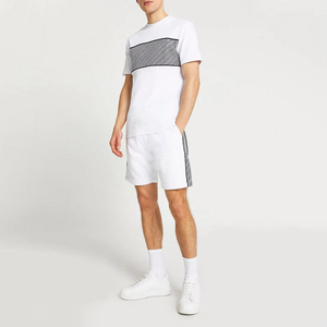 Conjuntos Deportivos de Verano 2026, Nueva Moda, Personalizados, de Algodón y Felpa, Manga Corta para Hombre, Color Sólido, Precio Bajo, Último Estilo - Product Image 3