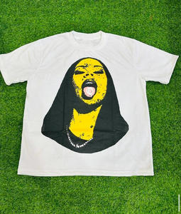 Camiseta Oversize de Algodón Pesado con Estampado Gráfico Personalizado de Alta Calidad y Bajo Asimétrico para Streetwear al por Mayor - Product Image 1