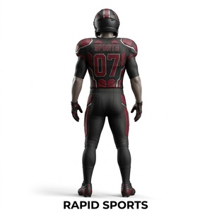 Custom Adult Winter American Football Uniform Set | RAPID SPORTS | 100% Polyester Lightweight Short V-neck Front <b>Athletic</b> Fit - Product Image 2