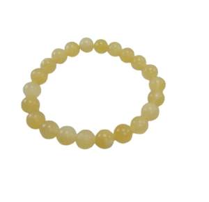 Pulsera de Piedras Redondas de Calcita Amarilla Feng Shui Hechas a Mano para Hombre y Mujer, Tamaño 8-10 mm, Joyería de Moda Energética - Product Image 2