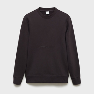 Sudadera con capucha de algodón pesado para hombre, Sudadera de cuello redondo de gran tamaño con logotipo bordado personalizado, patrón sólido, impresión Digital de invierno - Product Image 6