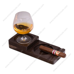 Cendrier rectangulaire de luxe en marbre bronze chocolat, nouveau design moderne, en pierre naturelle polie, best-seller - Product Image 2