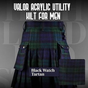 Tartan <b>Utility</b> <b>Kilt</b> for Men I 16oz Scottish Tartan <b>Kilts</b> 5 Yards Premium <b>Kilts</b> - Product Image 3