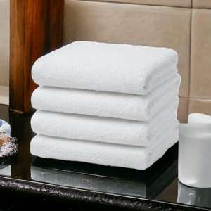 Serviette de bain en coton haute densité blanche 600 GSM qualité hôtelière - Product Image 4