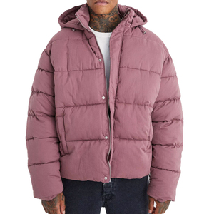 Men Puffer <b>Jacket</b> Water Resistant Winter Outerwear Lightweight Quilted Construction Warm Insulated Fabric Comfortable Fit OEM - Product Image 1
