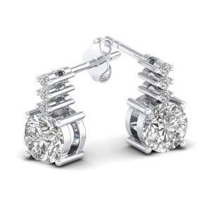 REYES - Pendientes de Diamante de Laboratorio CVD de Corte Redondo de 0.74 Quilates, Oro Sólido de 14K, Cierre de Rosca, Accesorios para Mujer, Joyería Fina - Product Image 5