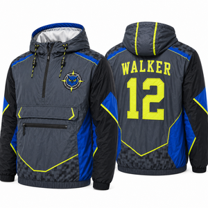 Unlined Mens Windbreaker <b>Jacket</b> Custom Wholesale Factory Lightweight Waterproof Windproof Hooded <b>Packable</b> Reflective Embroidered - Product Image 3