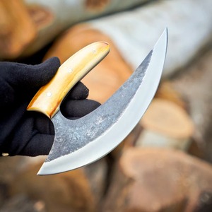 Hand Forged Carbon Steel Ullu <b>Knife</b> <b>Bone</b> <b>Handle</b> Matte Finish Ambidextrous 8-9.9in Blade Traditional Style Eco-Friendly Extra - Product Image 4