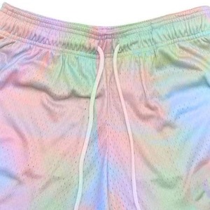 Shorts de basket-ball en maille tie-dye pastel – Shorts de sport légers avec cordon de serrage – Shorts en maille aquarelle pastel pour hommes – Respirants - Product Image 5