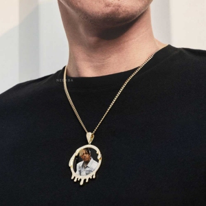Pendentif photo rond personnalisé en argent 925 avec moissanite VVS, style Hip Hop, idée cadeau unique - Product Image 4