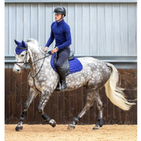 Ensemble de tapis de selle pour cheval en peau de mouton de qualité supérieure avec bonnet d'oreille assorti |   Tapis de selle équestre matelassé hexagonal |   Équitation