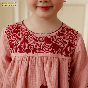 Vestido de Muselina Bordado a Mano con Estampado Floral para Niña, Estilo Dubai, Abaya, Ropa Islámica Infantil ODM - DR4481 - Product Image 6