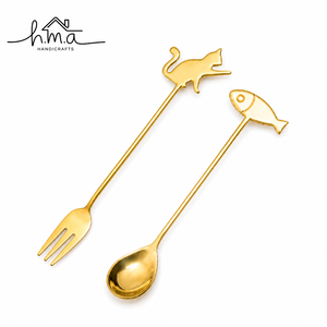 Ensemble de cuillères en laiton artisanal, finition dorée, texture martelée, manche long, bol ovale, vaisselle minimaliste élégante, ensemble d'ustensiles de table - Product Image 4