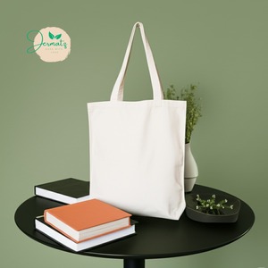 Black Vintage Fashion Cotton Canvas Tote Bag Shoulder <b>Handbag</b> Long Handles Open Top for Shopping Daily Carry Made Bangladesh - Product Image 2