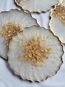 Premium Geode Resin <b>Coasters</b> – Elegant Handmade Gift Resin Art <b>Coaster</b> <b>Set</b> – Stylish Coffee Table Decor - Product Image 5