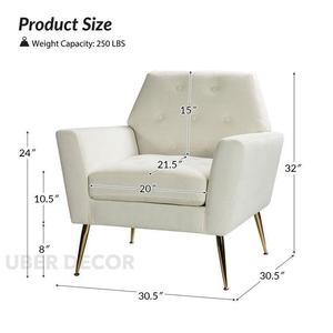 เก้าอี้เน้นด้านหลังหุ้มด้วยโลหะสำหรับห้องนั่งเล่น Leina หุ้มด้วยผ้าหกเหลี่ยม - Product Image 1