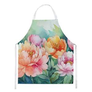 Indiana Peonies Watercolor Unisex Large Multicolor <b>Apron</b> for <b>Cooking</b> Baking Crafts Gardening-Kitchen Server for Adult Women <b>Men</b> - Product Image 1