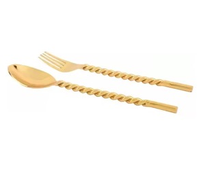 Ensemble de couverts élégant de haute qualité aux tons chauds, adapté aux occasions décontractées et formelles - Product Image 4