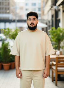เสื้อยืดคอกลมทรงโอเวอร์ไซส์ ตัดเย็บแบบ Boxy Fit ไหล่ตก ตัดสั้น สไตล์สตรีทแวร์ รับทำโลโก้ตามสั่ง ขายส่ง - Product Image 5