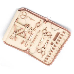 Kit de herramientas profesionales para extensiones de cabello con aguja de crochet, pinzas, clips, acabado en oro rosa de calidad profesional para salón de belleza. - Product Image 6
