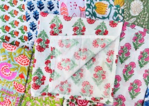 Handmade Block Print 100% Cotton High Soft Square Napkin-Easter Floral Customizable Classic Style All-Season Dinner <b>Table</b> Napkin - Product Image 5