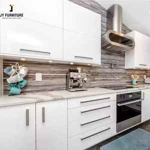 Gabinetes de cocina blancos de diseño europeo moderno JY Vietnam venta Modular Base pared mármol encimera bisagra cajón cesta deslizante - Product Image 2
