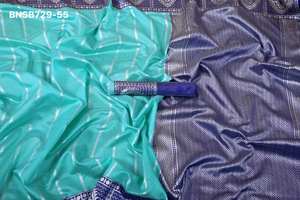 Sari en soie Lichi de qualité export indienne, lourd et magnifique, avec travail jacquard, fournisseur mondial, fabricant de mode féminine - Product Image 2