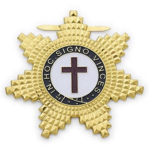 เครื่องประดับหน้าอกนักรบอัศวินเทมพลาร์ ตราดาวเงิน กาชาดแดง IN HOC SIGNO VINCES ตราสัญลักษณ์แห่งภารกิจ - Product Image 2