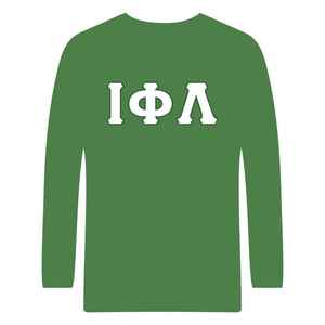 Camiseta de Manga Larga Verde Esmeralda de la Hermandad Iota Phi Lambda, Prenda con Letras Griegas, Top Casual de Cuello Redondo para Mujer, Ropa de Primera Calidad - Product Image 1